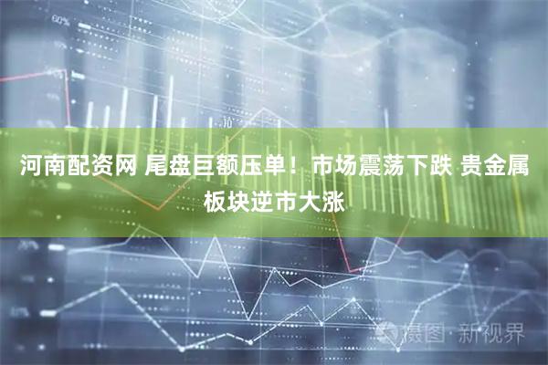 河南配资网 尾盘巨额压单！市场震荡下跌 贵金属板块逆市大涨